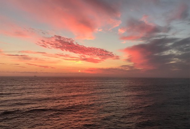Sunset over the ocean