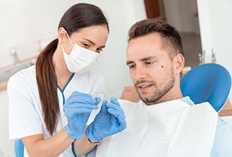 patient discussing the cost of Invisalign® in Beverly Hills
